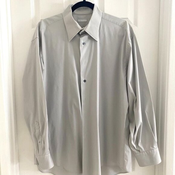 Halogen Mens' Solid Gray Dress Shirt Size 16.5-R Workwear Business - Picture 1 of 9